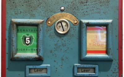 Nr. 72 – Zigarettenautomat 2 Schacht, Modell: Unbekannt, Farbe: Blau, Rot