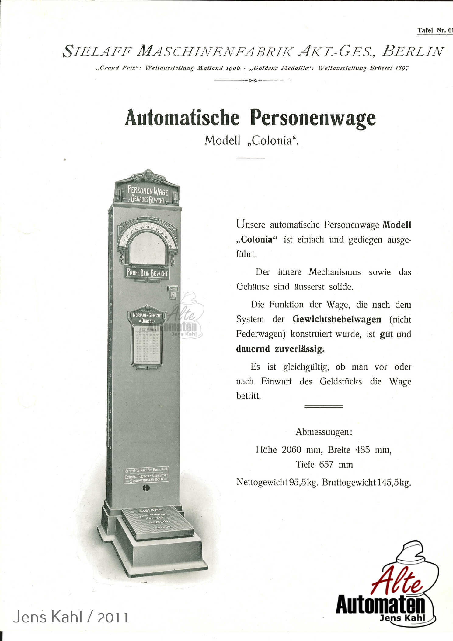 Nr. 124 – Dokument: Katalogausschnitt, Detailbezeichnung: Colonia, Farbe: s/w